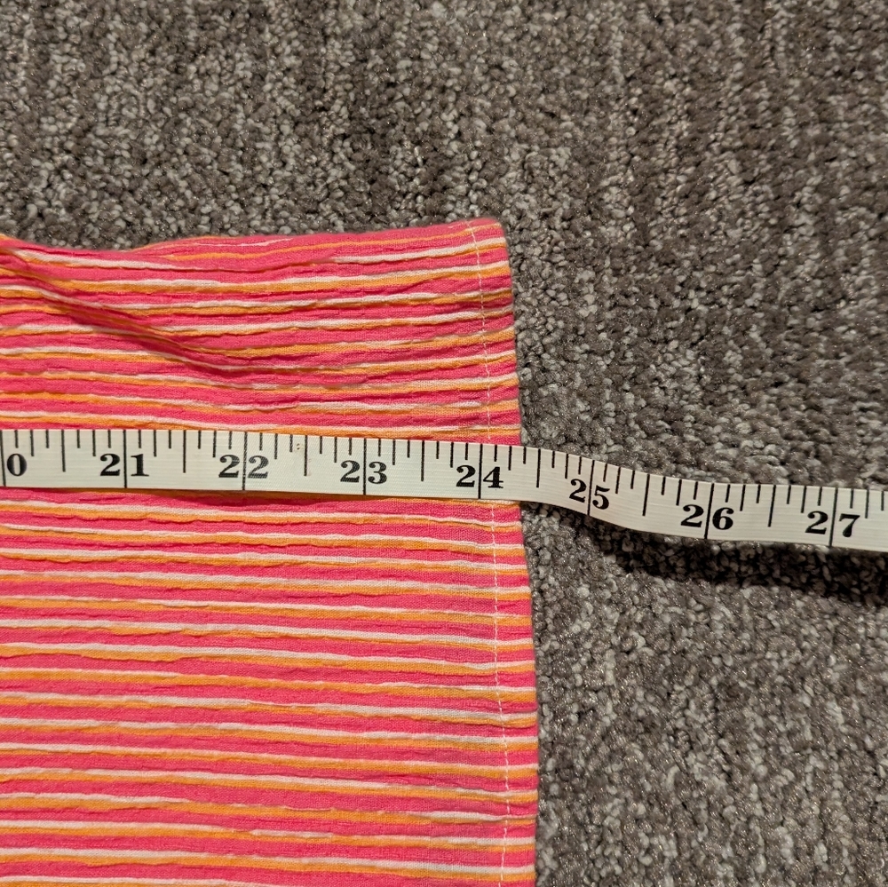 Krazy Kat Pink Orange White Striped Sleeveless Button-Up Shirt NWT - Medium - Picture 9 of 11